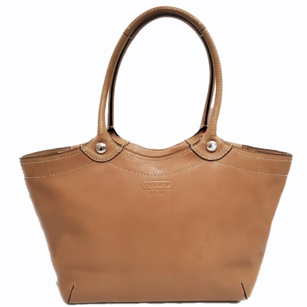 COACH Tan Leather Bleecker Large Shoulder Tote